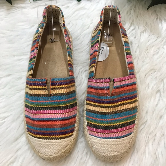 PIECES Haisha Espadrillas Basse Donna - Tela Blu Scuro Rigata - Suola Gomma - Tacco Piatto 1 Cm - Normale